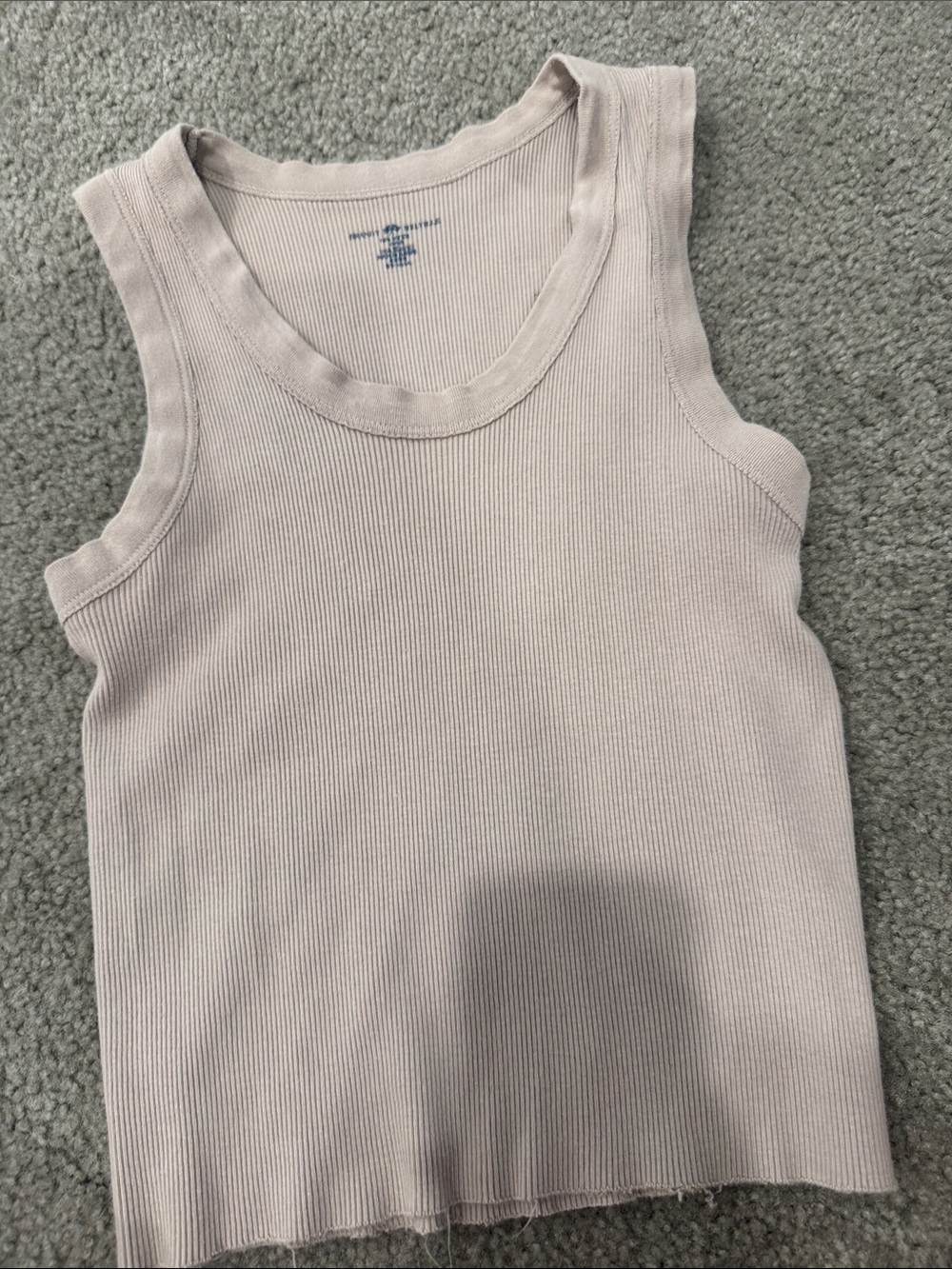 Brandy Melville Pale Taupe Ribbed Crop Tank